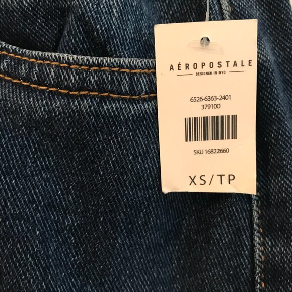 NWT Aeropostale cargo maxi denim skirt women's XS slit pockets dark retro 90's - Picture 5 of 11